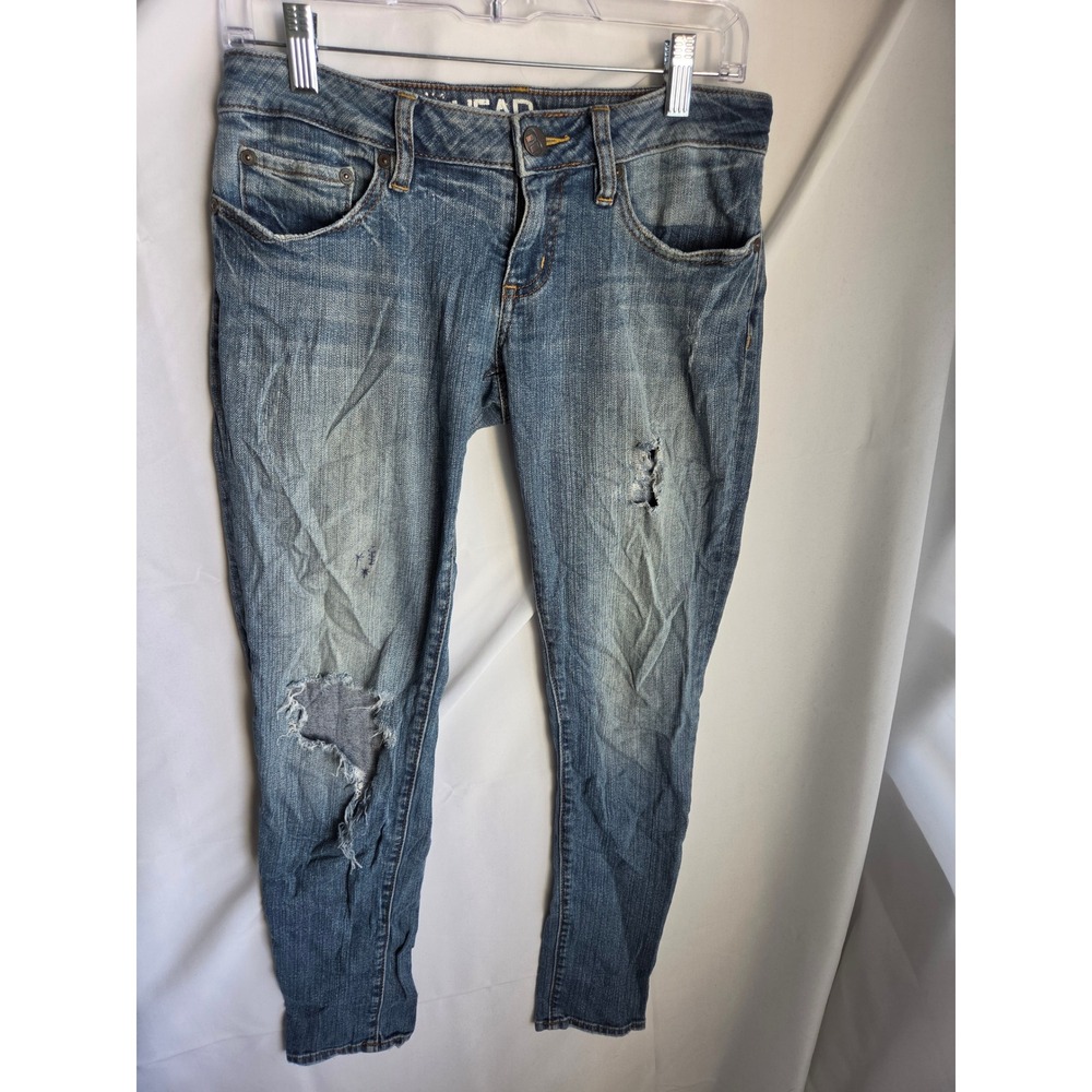 Bullhead Denim Co The Slim Slouch Distressed Blue Jeans Mens